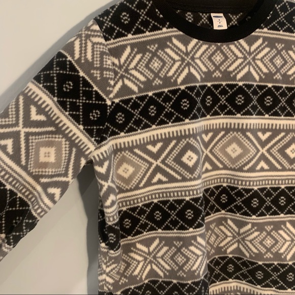 Old Navy Fleece Fair Isle Crewneck Sweater - Picture 2 of 4